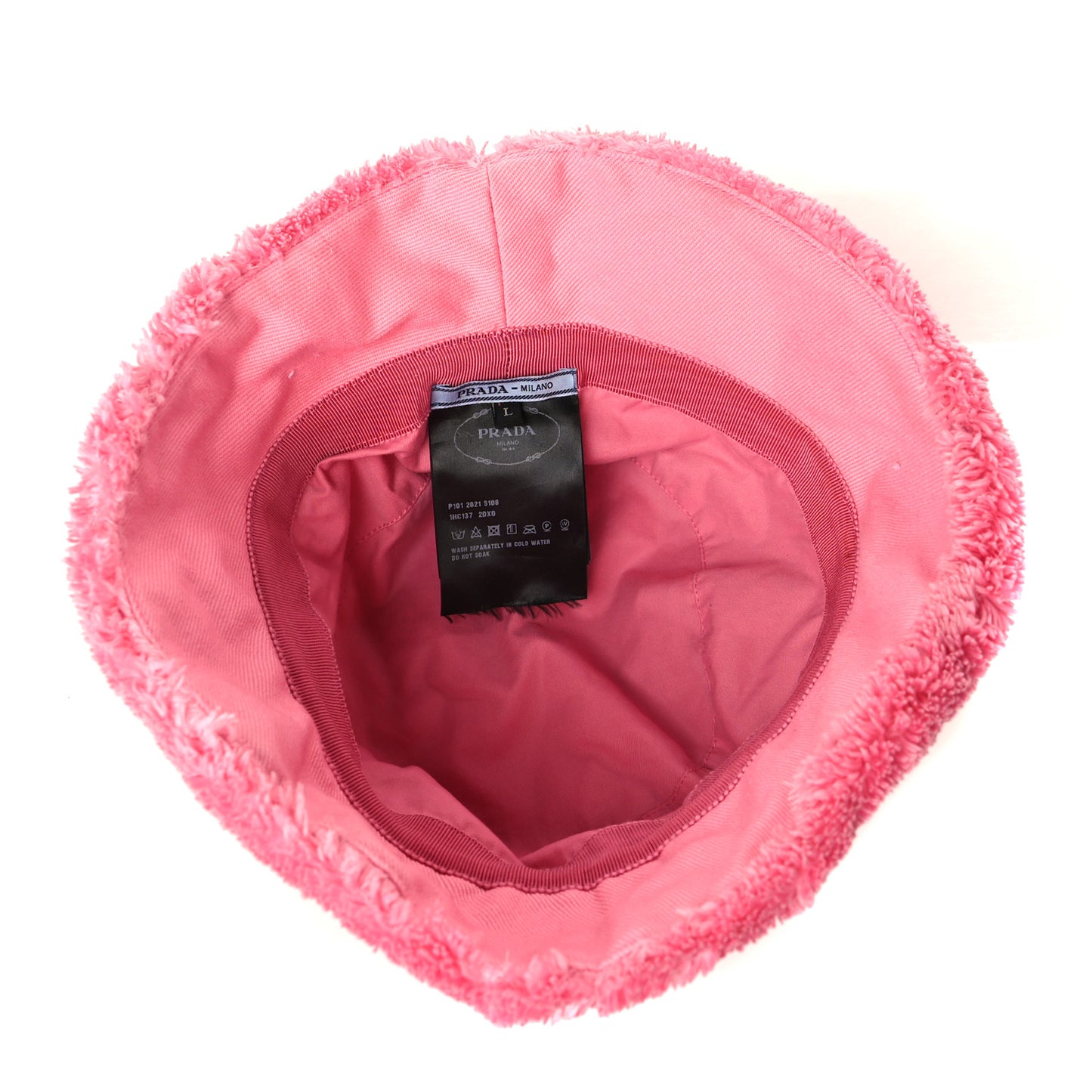 Terry Cloth Logo Embroidered Womens Bucket Hat L Petalo Black