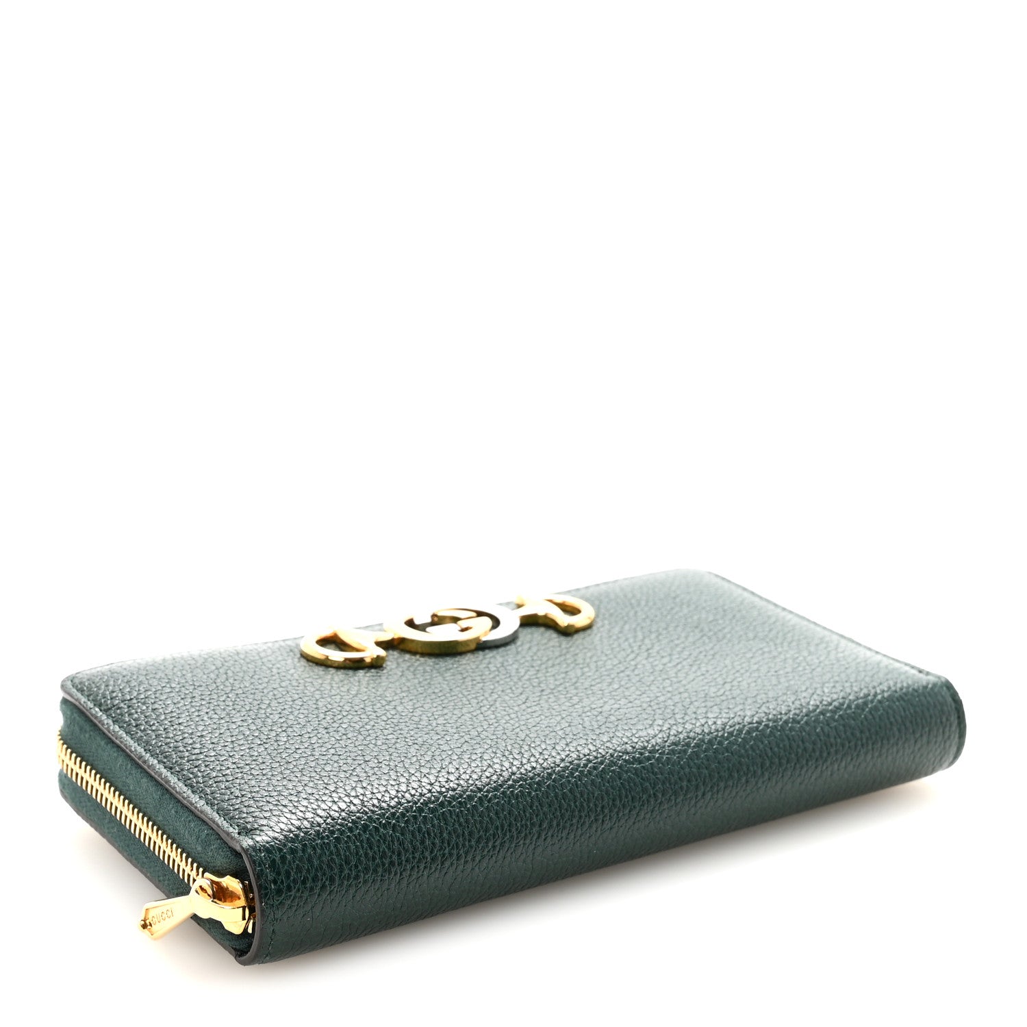 Gucci Grainy Calfskin Zumi Zip Around Wallet Vintage Green 4 of 6