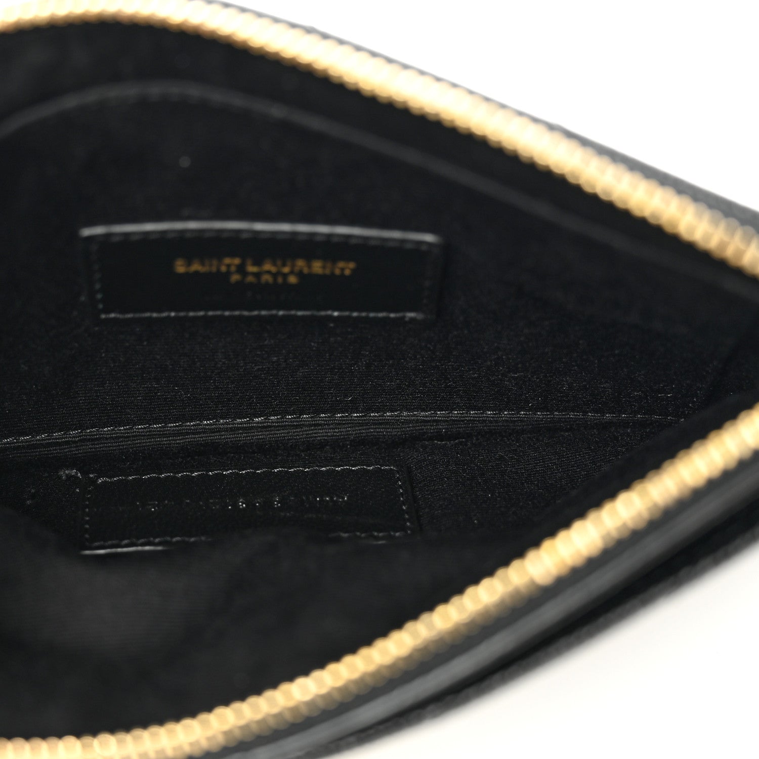 Saint Laurent Grain De Poudre Chevron Monogram Bill Pouch Black 5 of 8