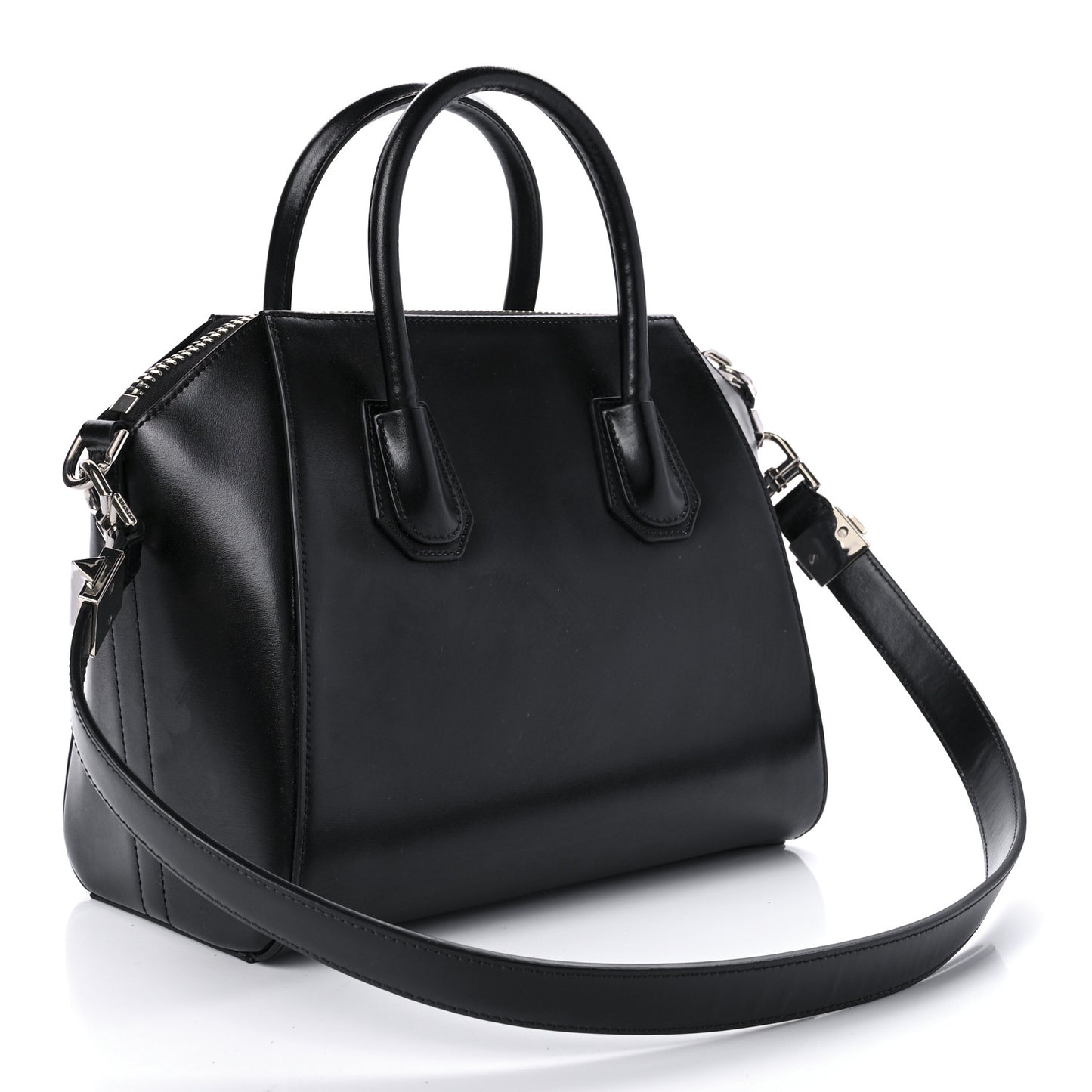 Shiny Lord Calfskin Small Antigona Black