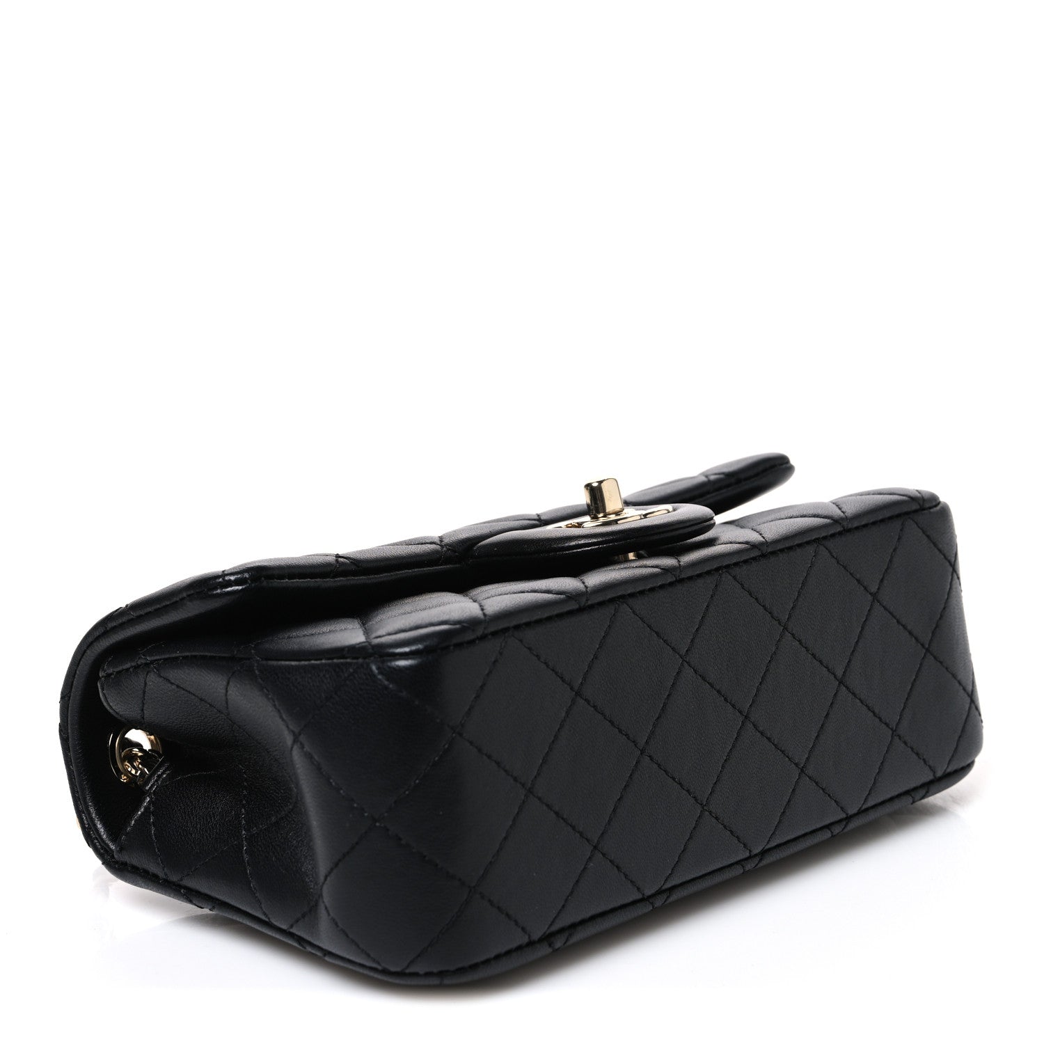 Chanel Lambskin Quilted Enamel Mini Rectangular Pearl Crush Flap Black 4 of 10