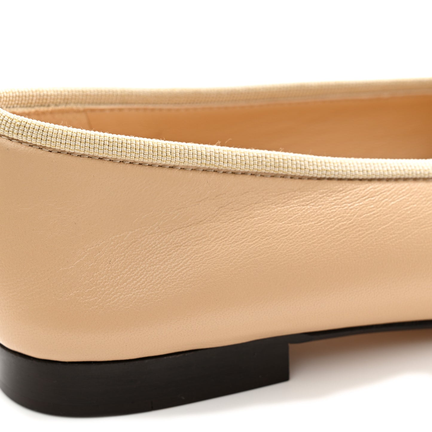 Lambskin Cap Toe CC Ballerina Flats 35.5 Dark Beige Black