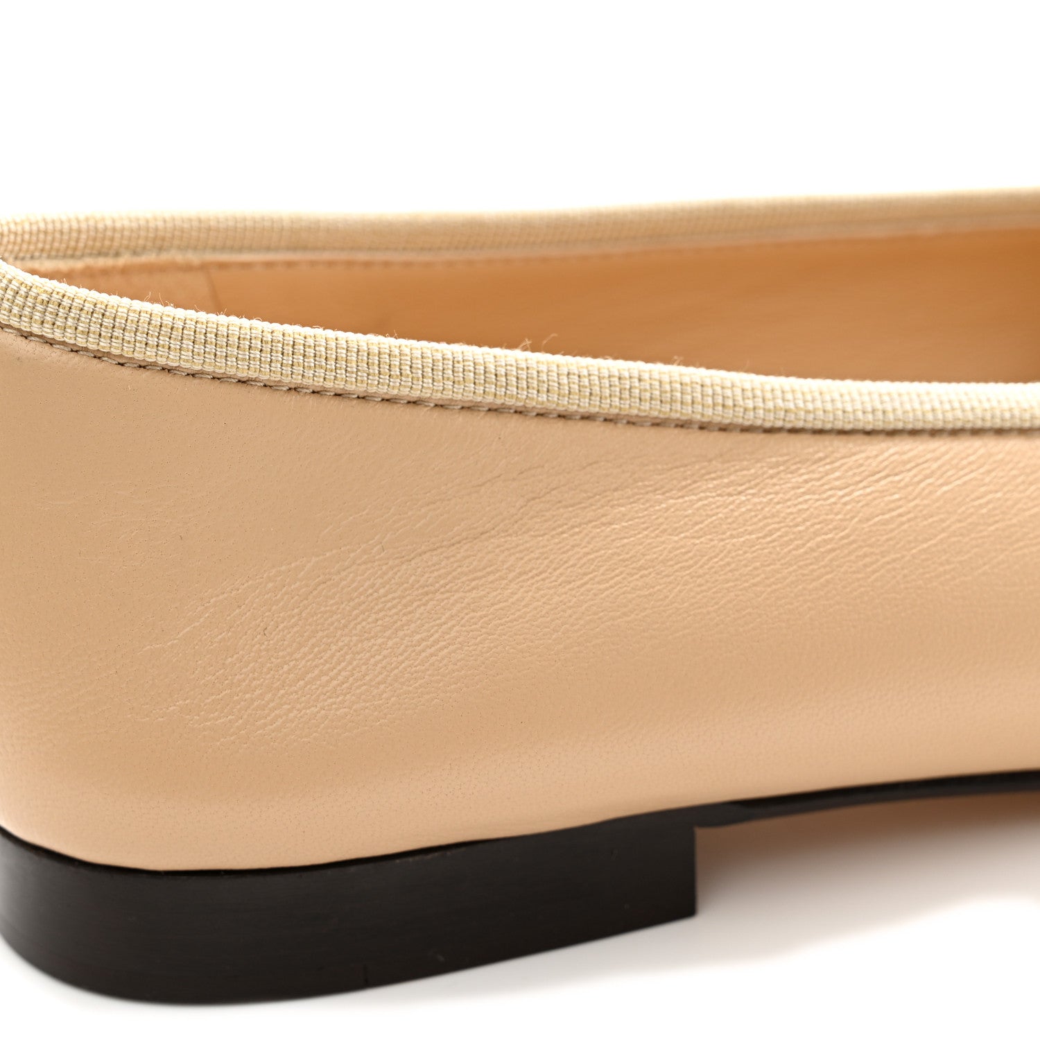 Chanel Lambskin Cap Toe CC Ballerina Flats 35.5 Dark Beige Black 12 of 13