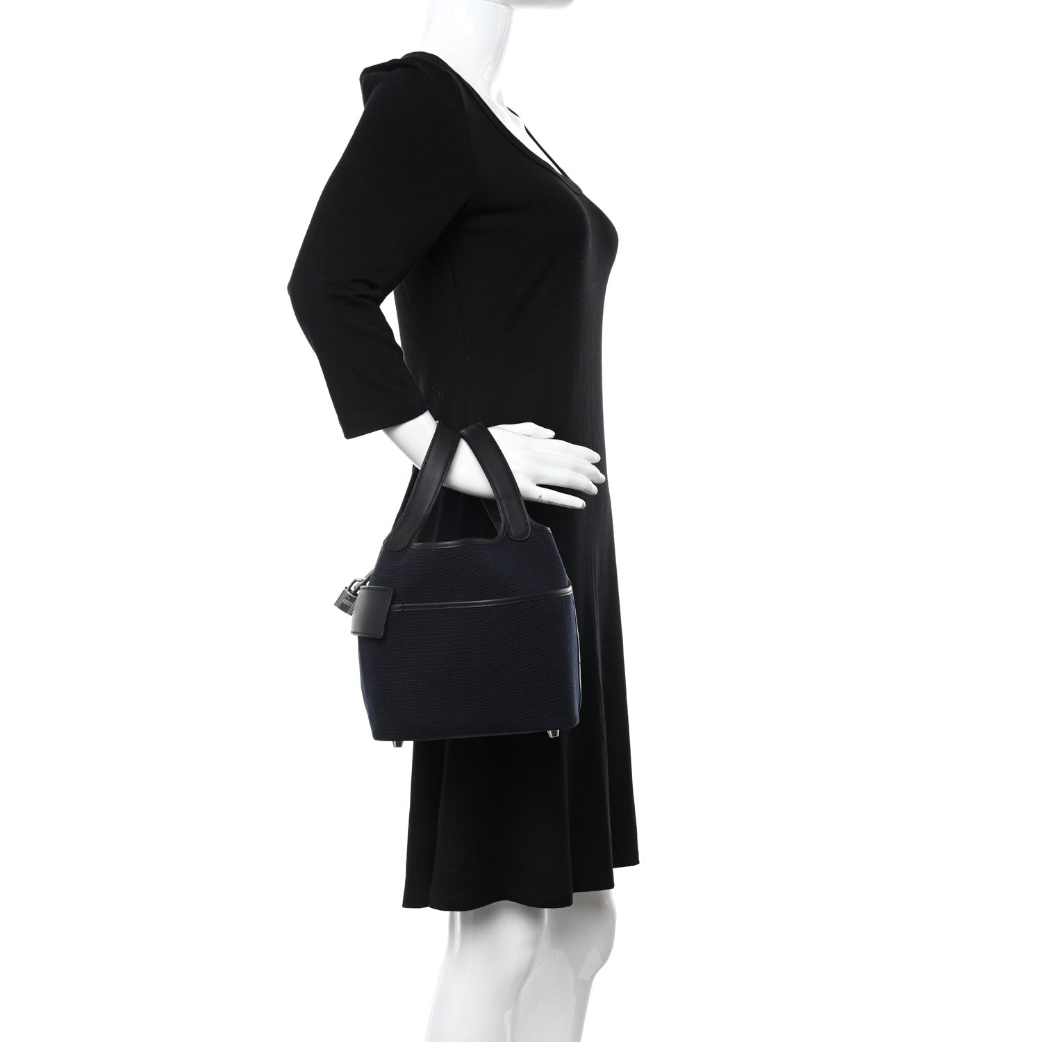 Hermes Toile Goeland Swift Cargo Picotin Lock 18 Bleu Marine 2 of 12