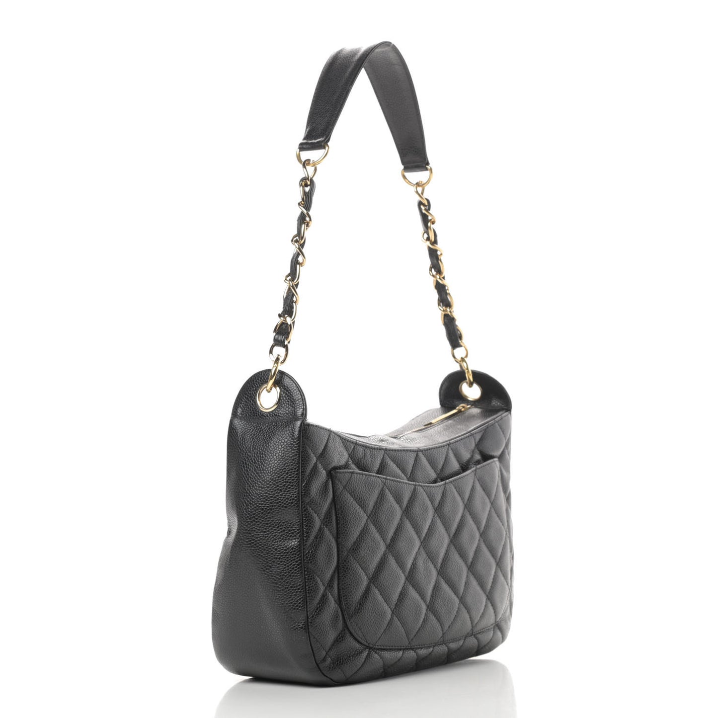 Caviar Quilted Timeless CC Shoulder Bag Black