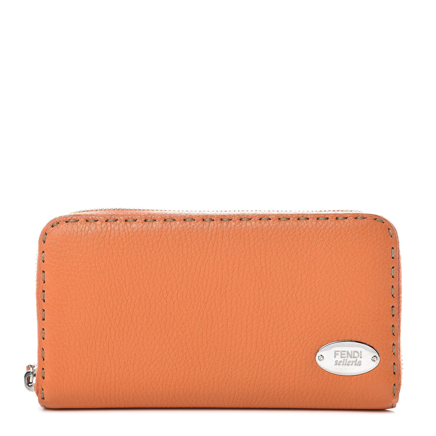 Cuoio Romano Selleria Zip Around Wallet Orange