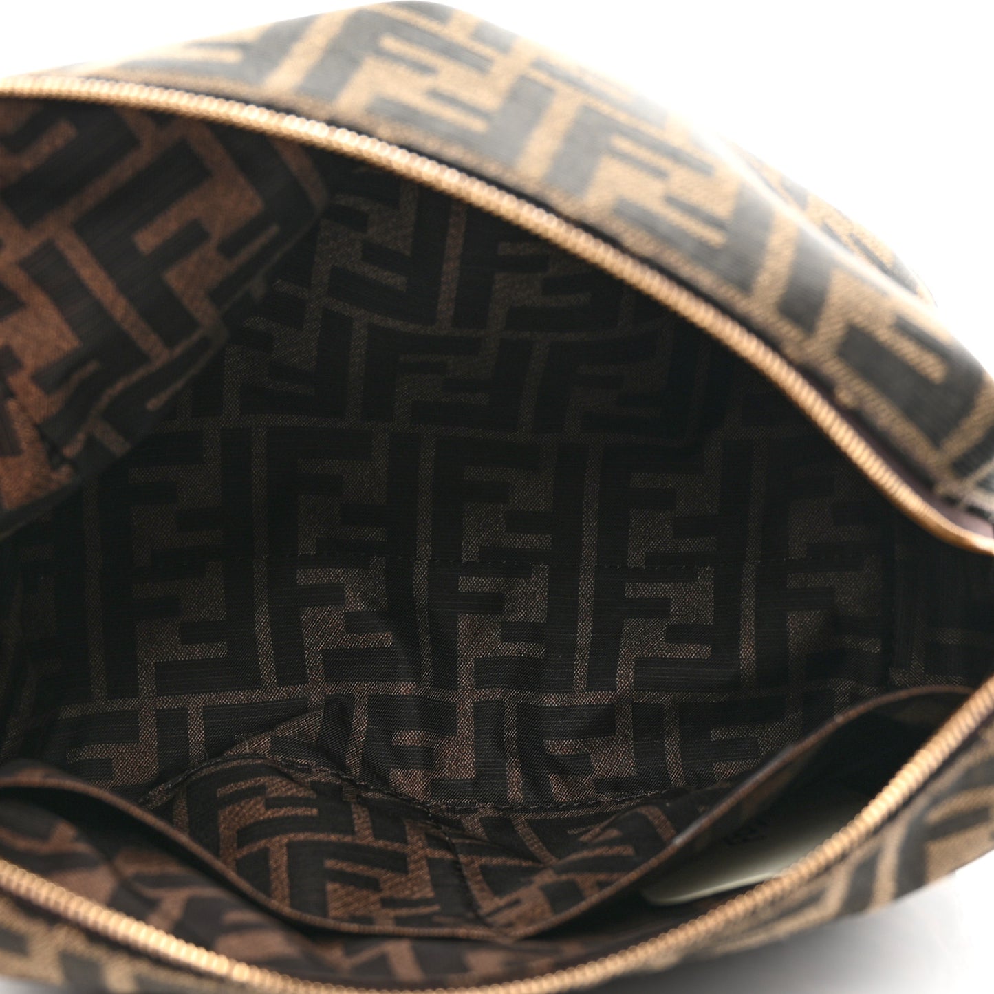 Fabric Jacquard FF 1974 Medium Trapezoid Beauty Pouch Tobacco Moro Black