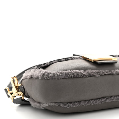 Fendi Lambskin Shearling Baguette Anthracite 8 of 9