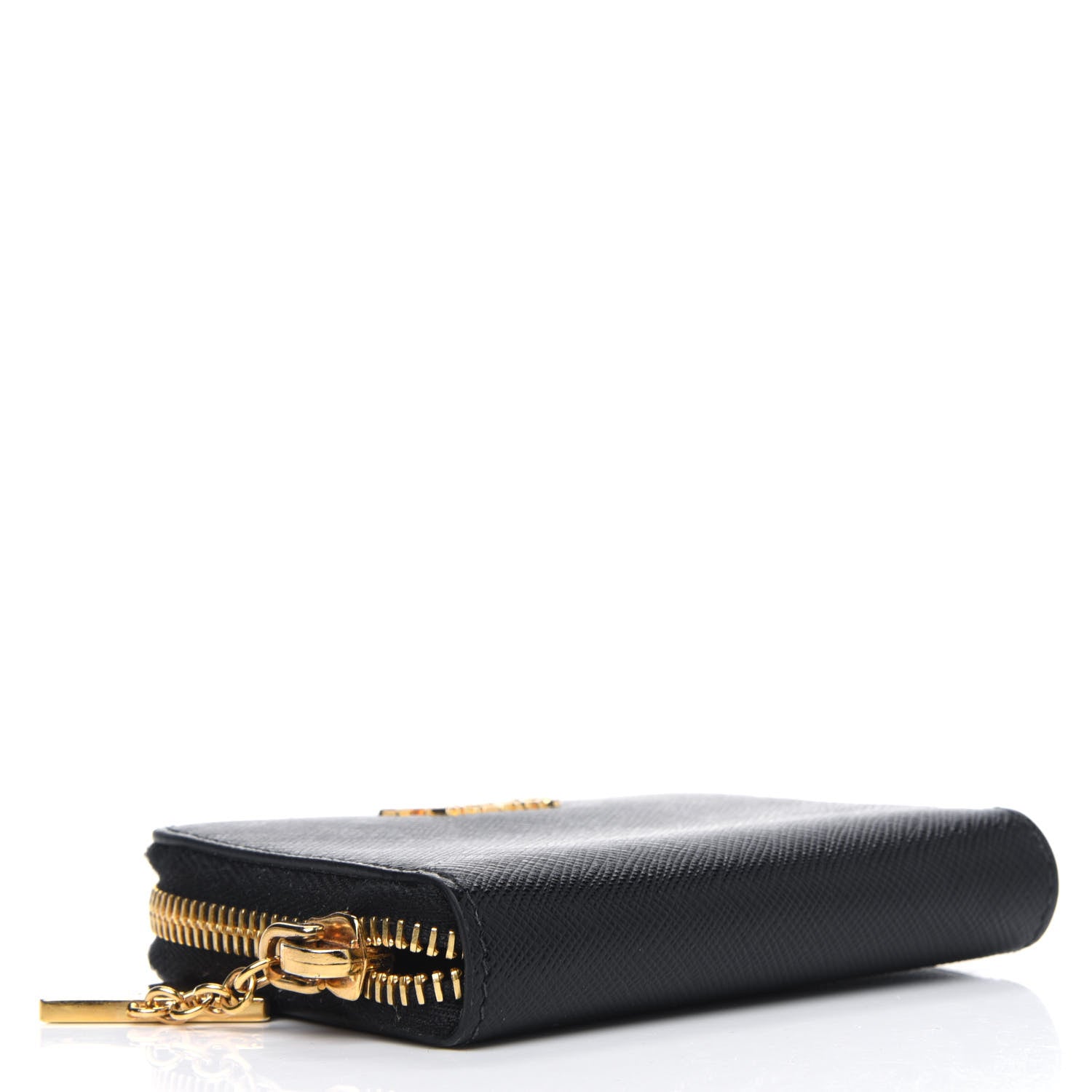 Prada Saffiano Metal Zip Coin Purse Black 3 of 4