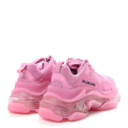 Balenciaga Fabric Mesh Clear Sole Womens Triple S Sneakers 35 Pink 4 of 8