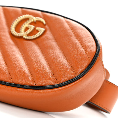 Gucci Vintage Effect Calfskin Matelasse Diagonal Torchon GG Marmont Belt Bag 85 34 Cognac 11 of 11