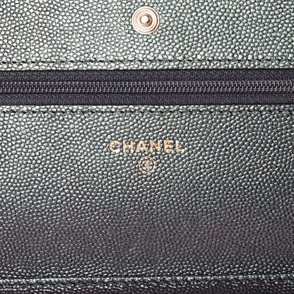 Chanel Iridescent Caviar Quilted Wallet On Chain WOC Black 6 of 11