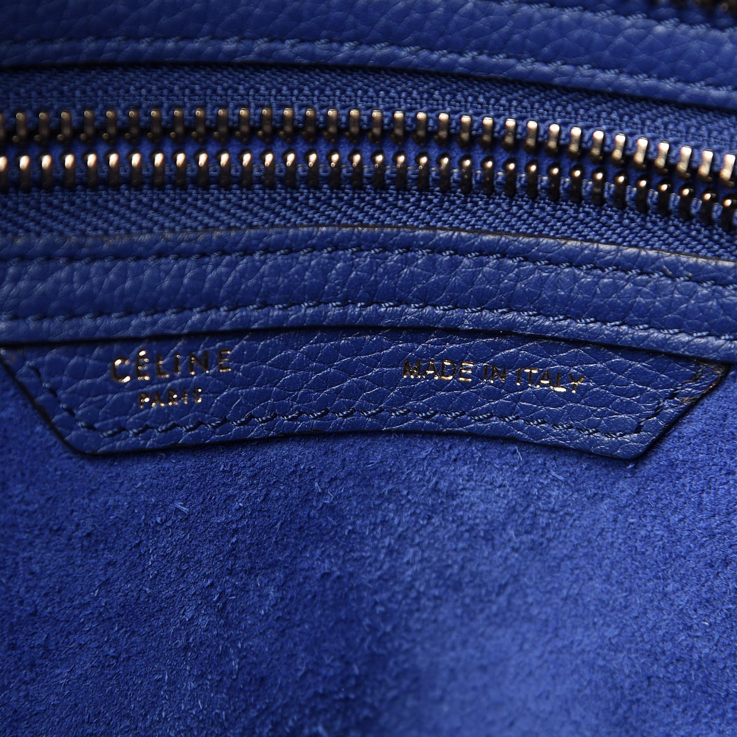 Drummed Calfskin Micro Luggage Indigo