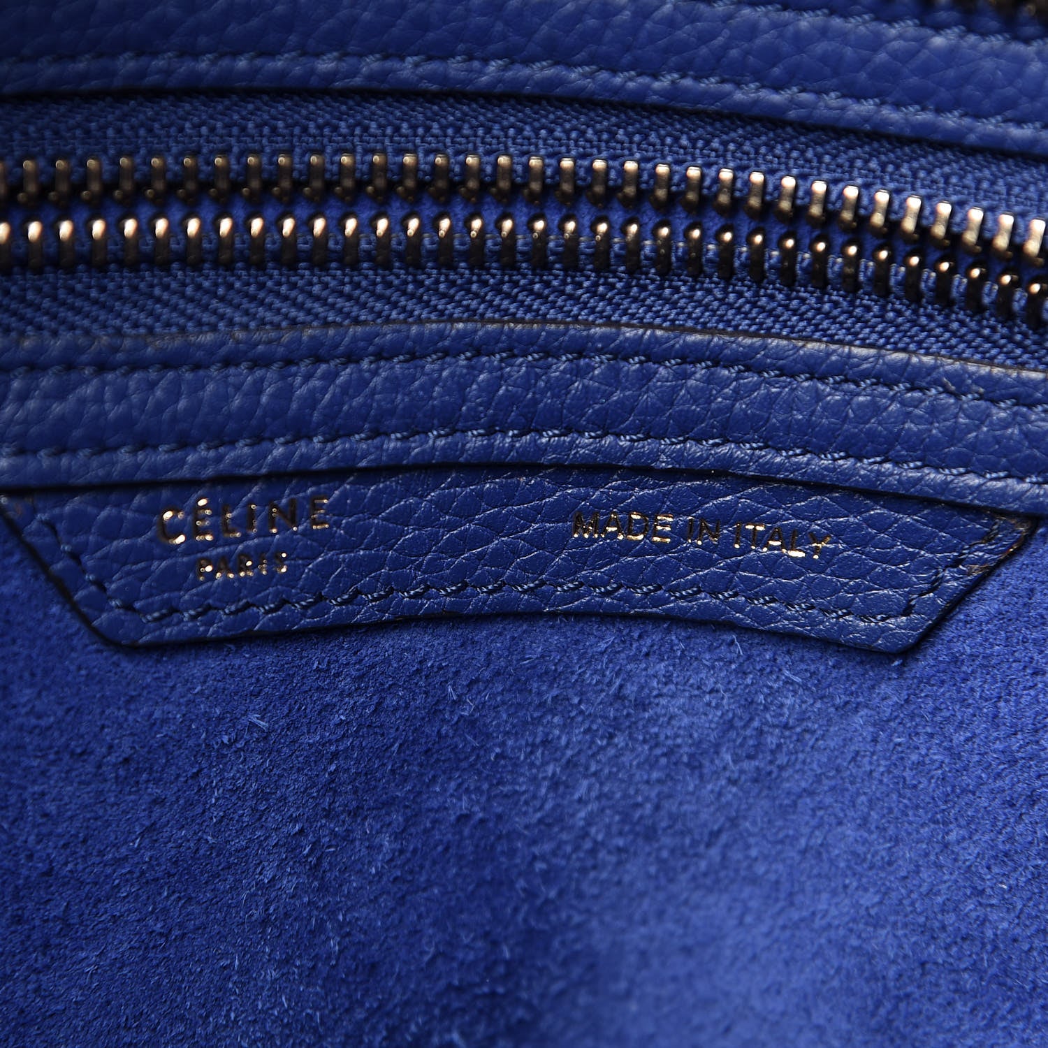 Celine Drummed Calfskin Micro Luggage Indigo 7 of 13