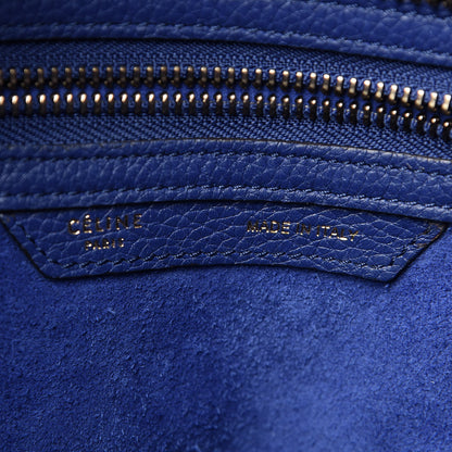 Celine Drummed Calfskin Micro Luggage Indigo 7 of 13