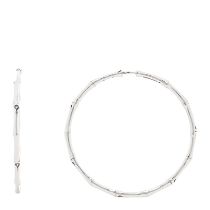 John Hardy Sterling Silver 57mm Bamboo Hoop Earrings 1 of 4