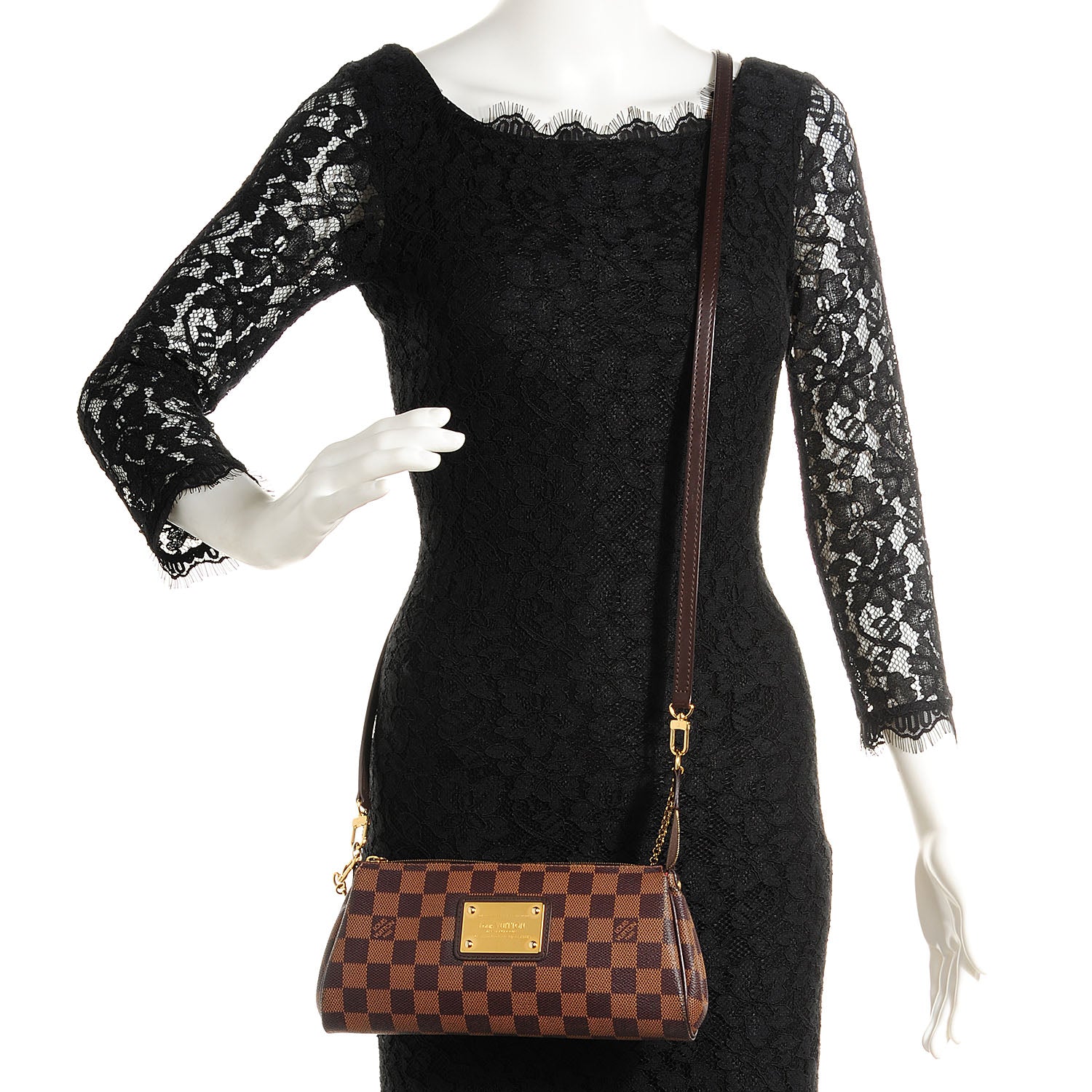 Louis Vuitton Damier Ebene Eva Clutch 2 of 7