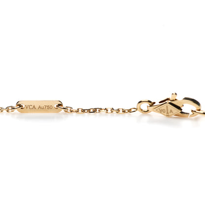 Van Cleef & Arpels 18K Yellow Gold Mother of Pearl Sweet Alhambra Pendant Necklace 5 of 6