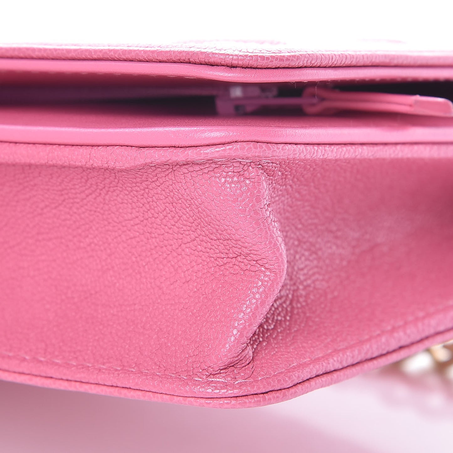 Caviar Quilted Boy Wallet On Chain WOC Pink