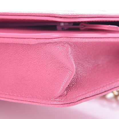 Chanel Caviar Quilted Boy Wallet On Chain WOC Pink 13 of 14