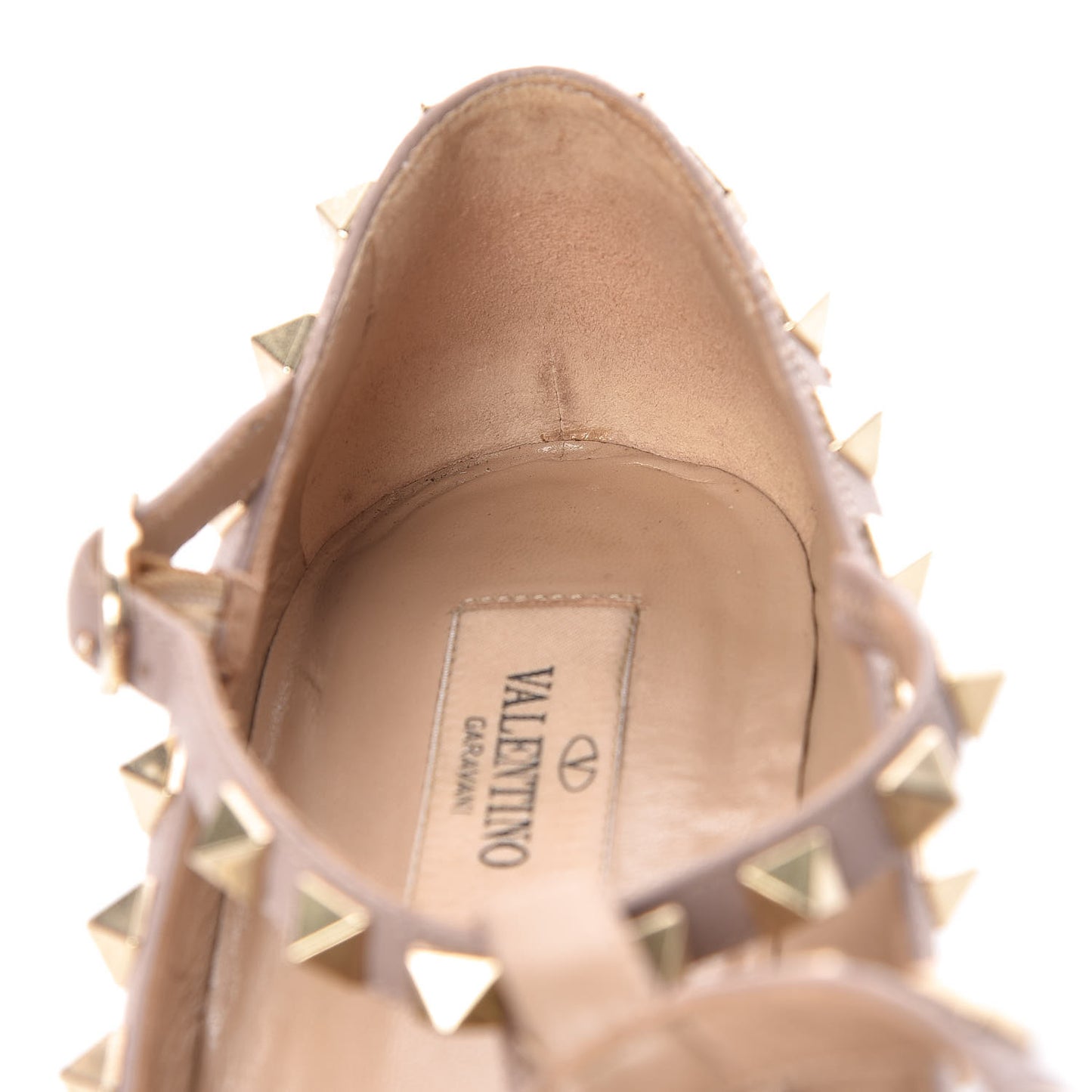 Nappa Rockstud Cage Ballerina Flats 34 Dark Mauve Poudre