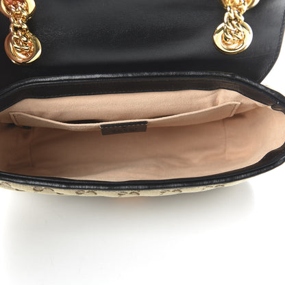 Gucci Monogram Matelasse Diagonal Mini GG Marmont Shoulder Bag Beige Black 5 of 10