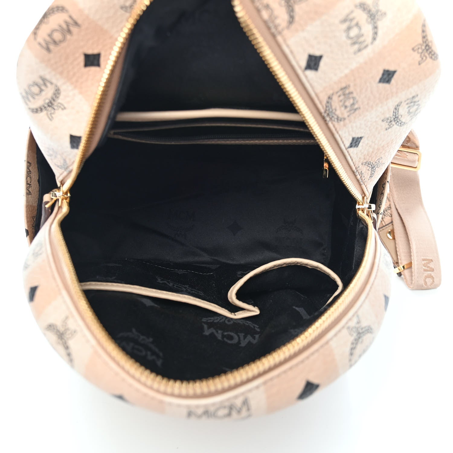 MCM Striped Visetos Small Stark Backpack Beige 7 of 9