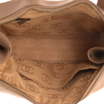 Chanel Calfskin Contrast Stitch Surpique Bowler Beige 5 of 13