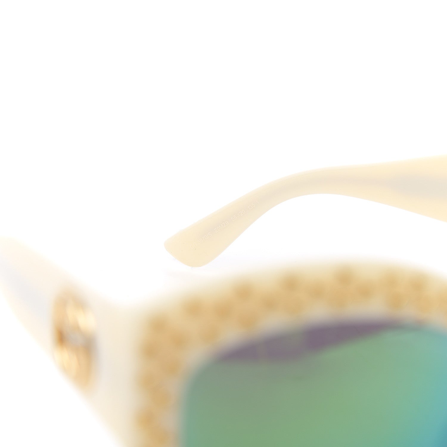 Gucci Square Frame Star Sunglasses GG 3870/S Ivory Gold 5 of 7