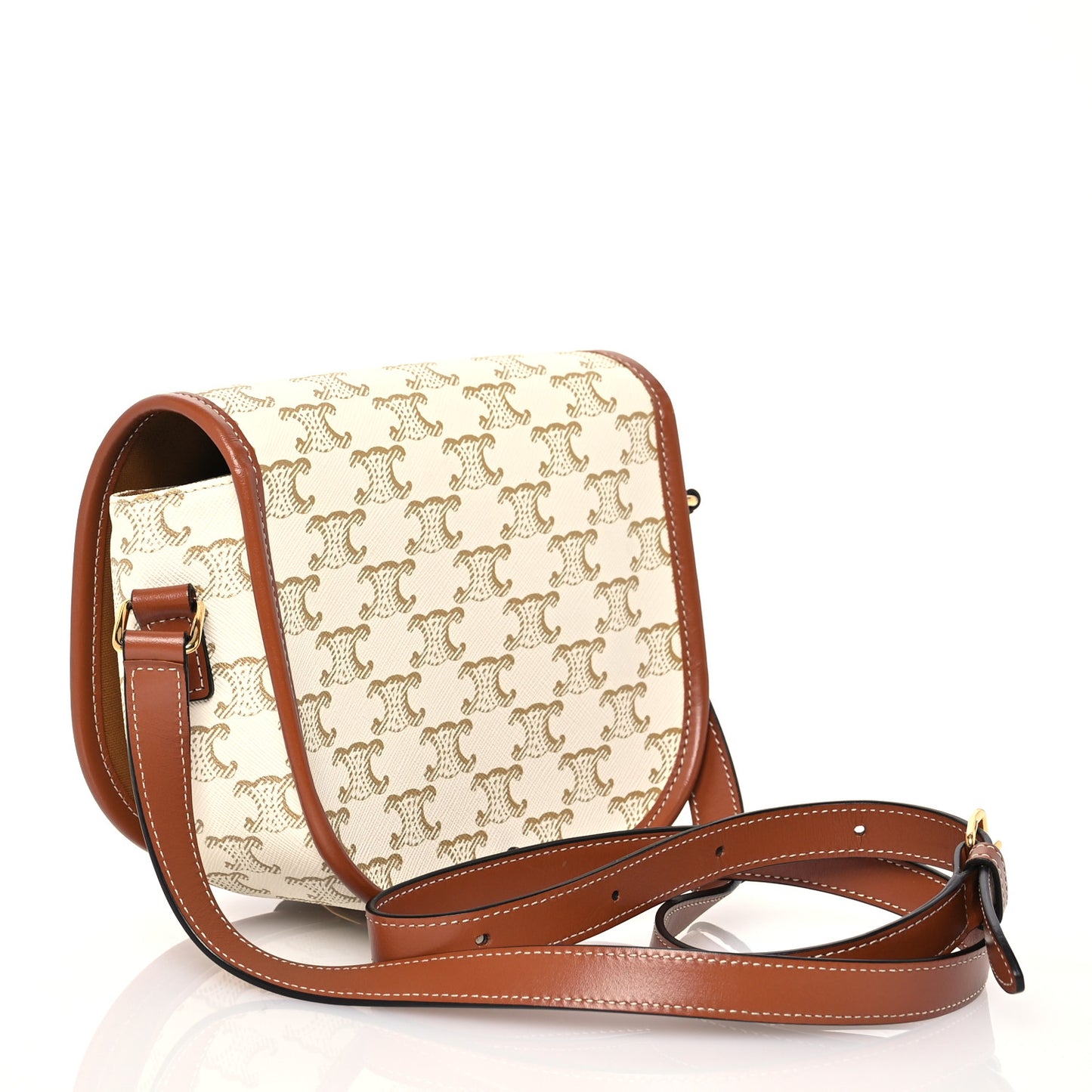 Triomphe Canvas Medium Folco Bag White
