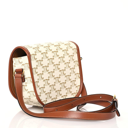 Celine Triomphe Canvas Medium Folco Bag White 3 of 12