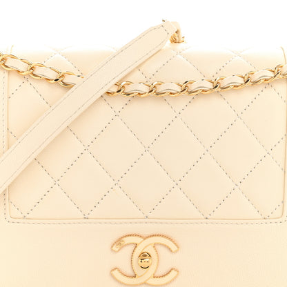 Chanel Sheepskin Quilted Medium Vintage Mademoiselle Flap White 8 of 15
