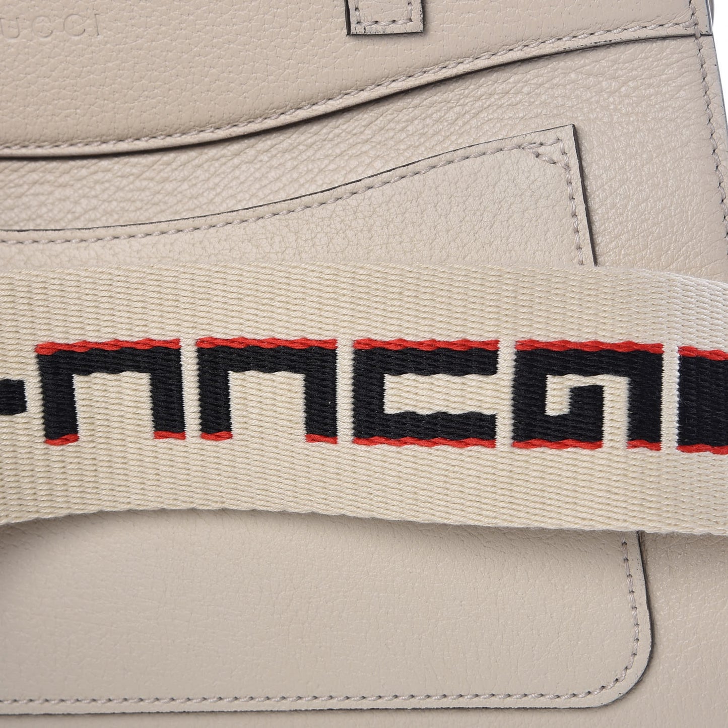 Grained Calfskin Web Stripe Butterfly Medium Totem Top Handle Bag White