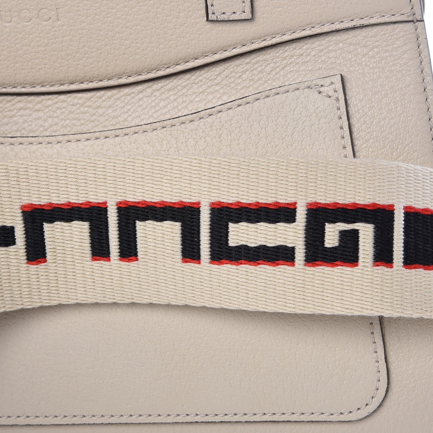 Gucci Grained Calfskin Web Stripe Butterfly Medium Totem Top Handle Bag White 10 of 10