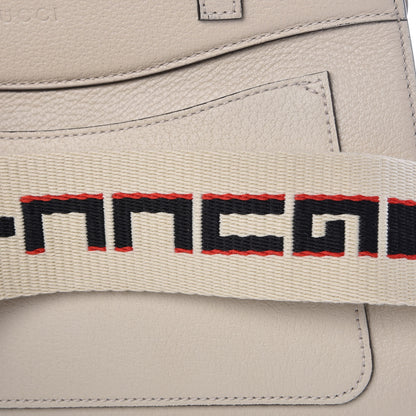 Gucci Grained Calfskin Web Stripe Butterfly Medium Totem Top Handle Bag White 10 of 10