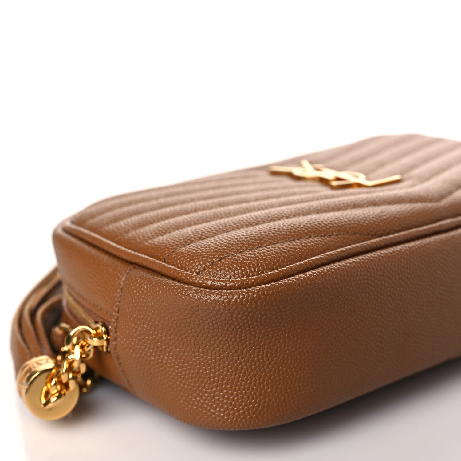 Saint Laurent Grain De Poudre Matelasse Monogram Mini Lou Camera Bag Dark Natural 8 of 10