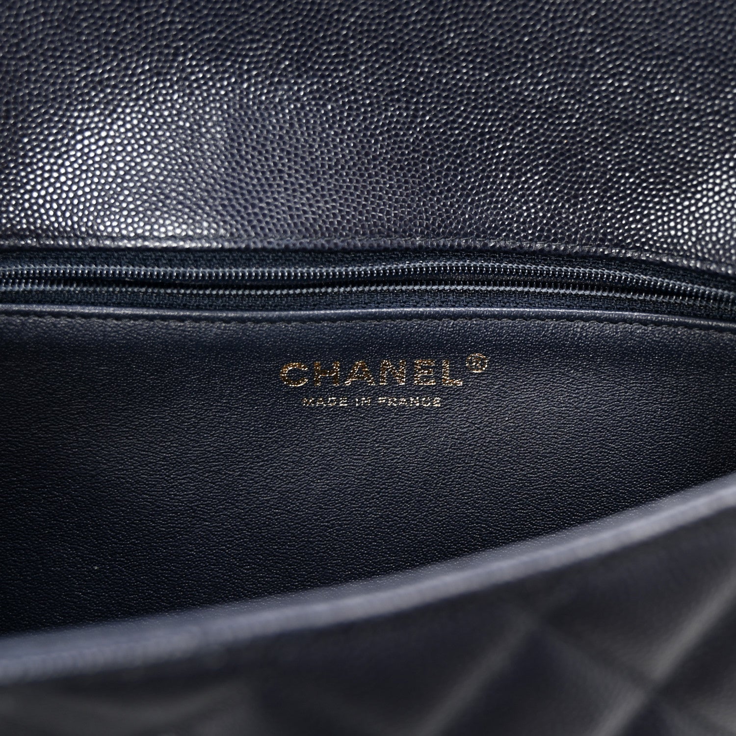 Chanel Caviar Quilted Flap Clutch Navy 6 of 7