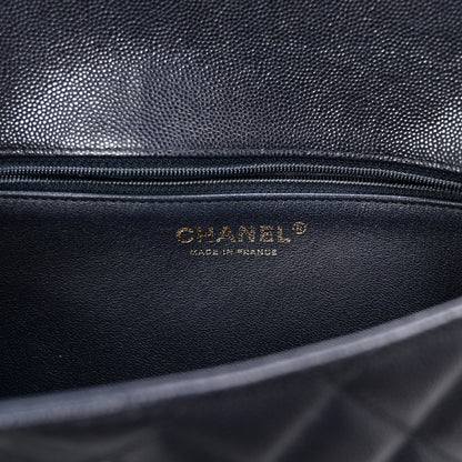 Chanel Caviar Quilted Flap Clutch Navy 6 of 7