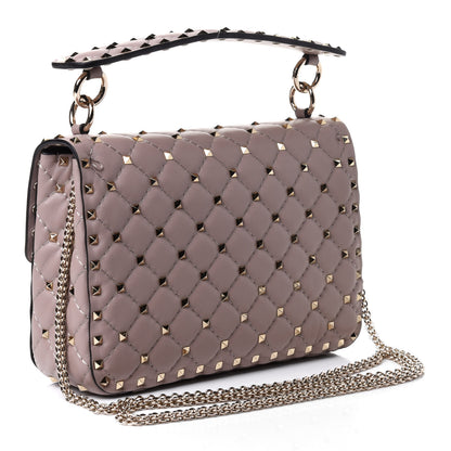 Valentino Garavani Lambskin Medium Rockstud Spike Shoulder Bag Poudre 2 of 5