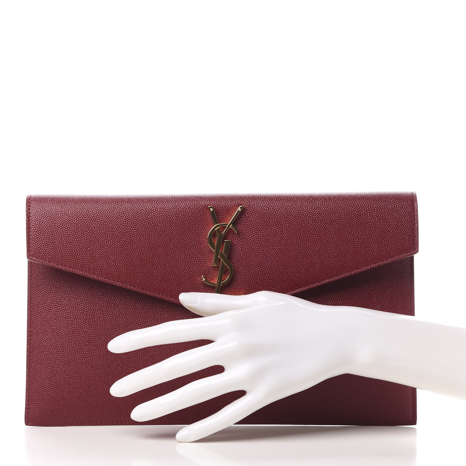 Saint Laurent Grain De Poudre Uptown Pouch Red 2 of 8