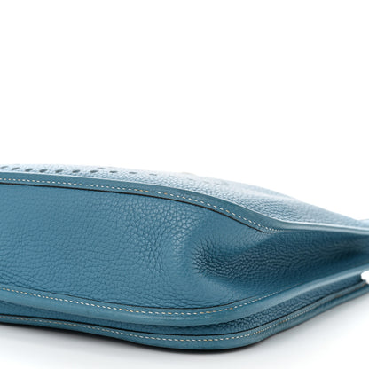 Hermes Taurillon Clemence Evelyne II PM Blue Jean 10 of 11