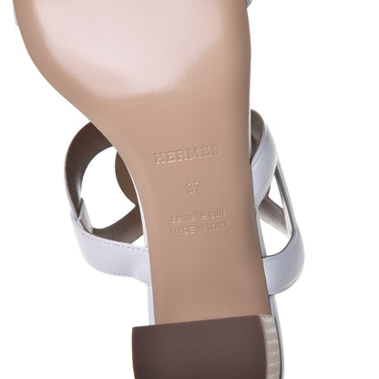 Hermes Nappa Bikini Sandals 37 White 6 of 8