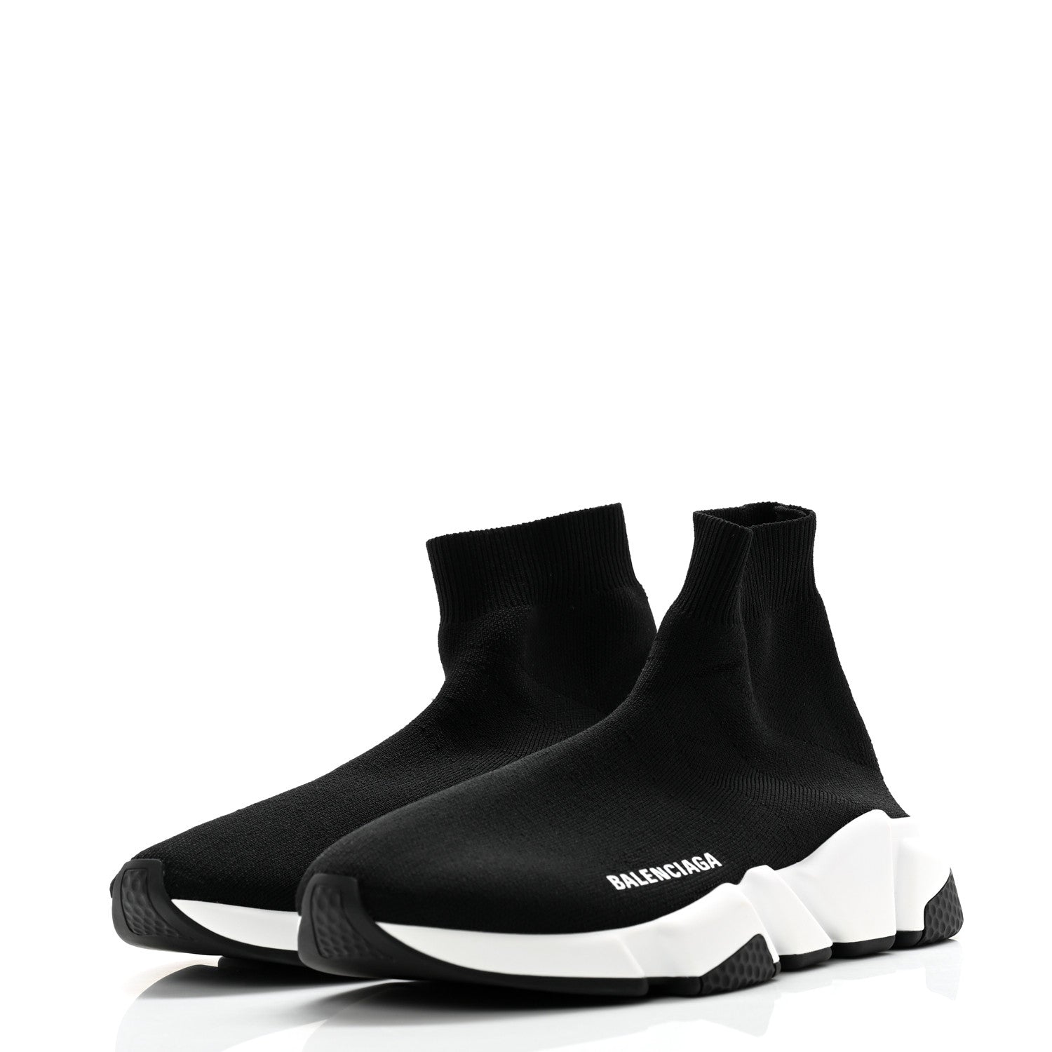 Balenciaga Neoprene Knit Womens Speed Sneakers 38 Black White 3 of 10