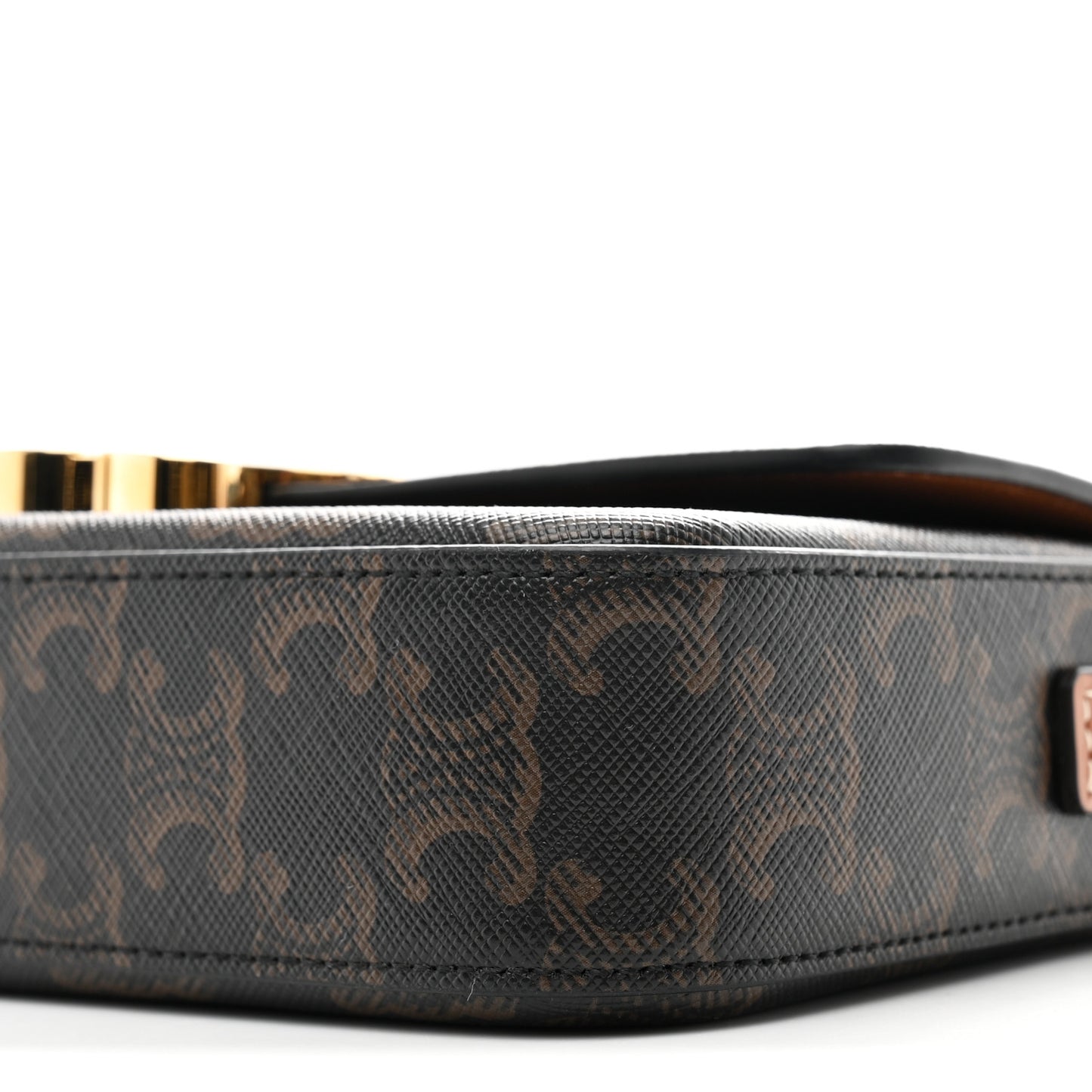 Canvas Calfskin Triomphe Shoulder Bag Tan