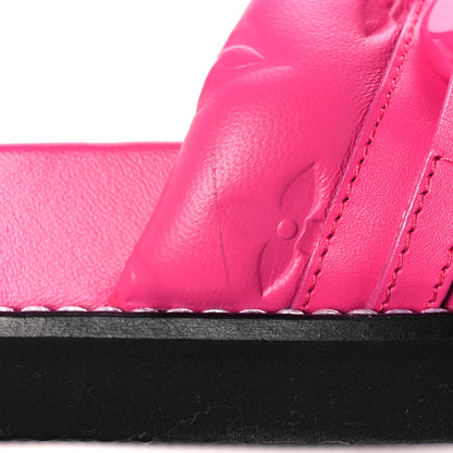 Louis Vuitton Calfskin Embossed Monogram Sunset Flat Comfort Mule 37 Rose Pop 9 of 11
