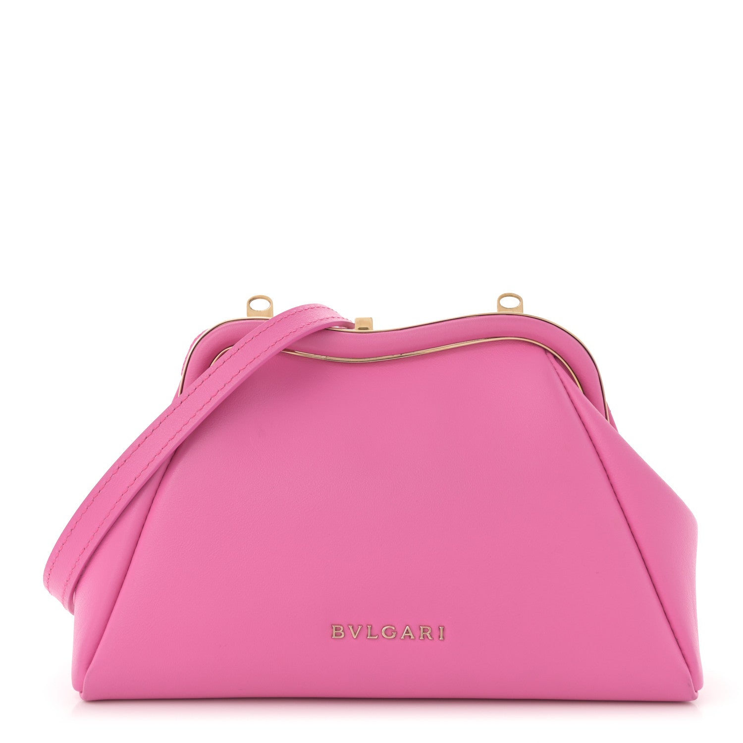 Bulgari Nappa Serpentine Clutch With Strap Pink 1 of 13