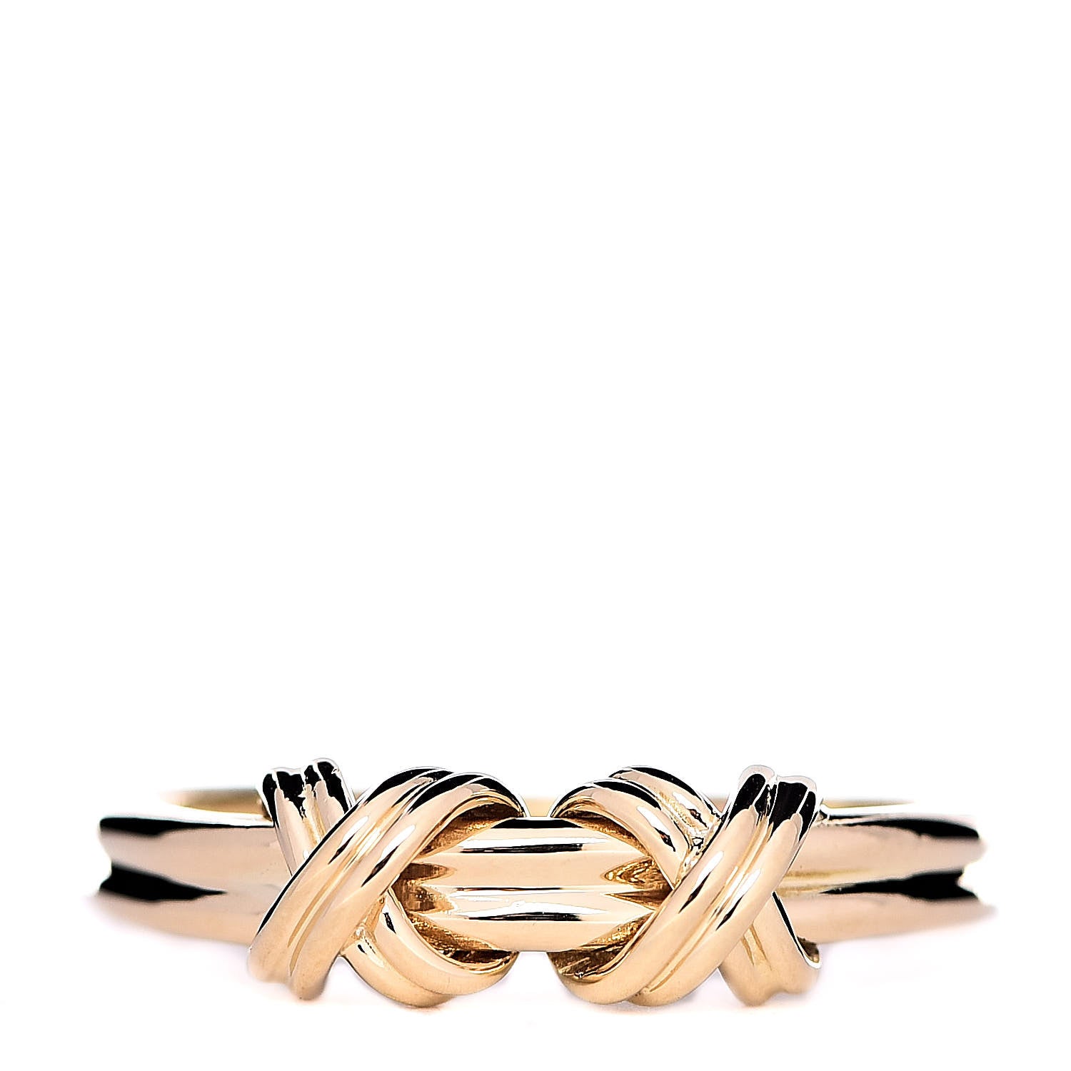 Tiffany 18K Yellow Gold Signature Double X Ring 52 6 1 of 5