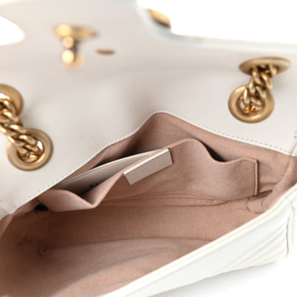 Gucci Calfskin Matelasse Mini GG Marmont Shoulder Bag White 4 of 4