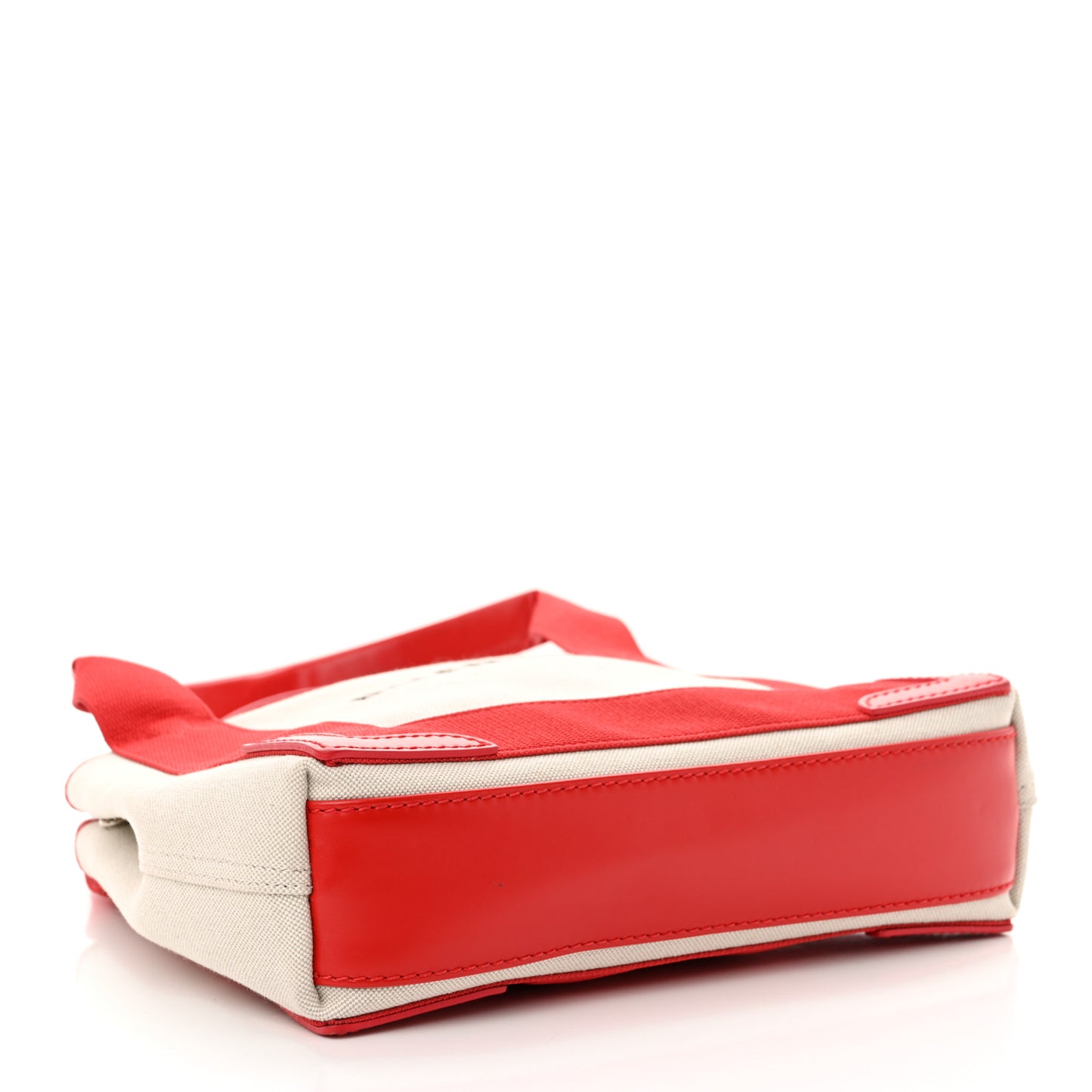 Cotton Canvas Satin Calfskin Navy Cabas XS Natural Red