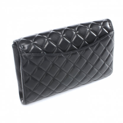 Chanel Lambskin Quilted Clutch Flap Black 3 of 8